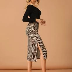 Allegra K Women's Zebra Animal Print High Waist Bodycon Midi Pencil Skirt 21 Allegra K Women's Zebra Animal Print High Waist Bodycon Midi Pencil Skirt