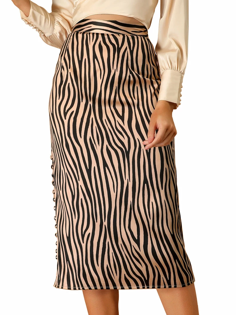 Allegra K Women's Zebra Animal Print High Waist Bodycon Midi Pencil Skirt 9 Allegra K Women's Zebra Animal Print High Waist Bodycon Midi Pencil Skirt