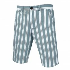 Allegra K Men Summer Striped Shorts Slim Fit Flat Front Walk Chino Seersucker Pants