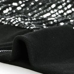 Allegra K Women's Sequin Sparkle Open Front Cardigan Coat Zipper Cropped Bomber Jacket