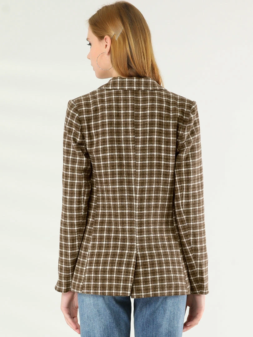 Allegra K Notched Lapel Plaid Boyfriend Blazer Jacket 13 Allegra K Notched Lapel Plaid Boyfriend Blazer Jacket