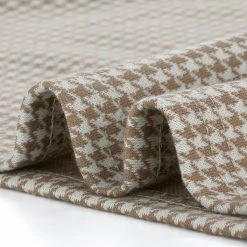 Allegra K Women's Work Office 3/4 Sleeve Boat Neck Houndstooth Top Blouse