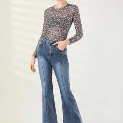 Allegra K Women's High Waist Flare Jeans Denim Long Pants Bell Bottoms Jeans 13 Allegra K Women's High Waist Flare Jeans Denim Long Pants Bell Bottoms Jeans