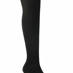 Allegra K Women's Round Toe Chunky Heel Over The Knee High Boots Shoes
