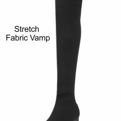 Allegra K Women's Round Toe Chunky Heel Over The Knee High Boots Shoes