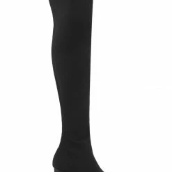 Allegra K Women's Round Toe Chunky Heel Over The Knee High Boots Shoes