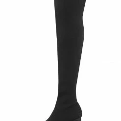 Allegra K Women's Round Toe Chunky Heel Over The Knee High Boots Shoes
