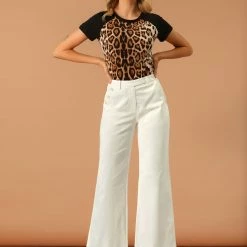 Allegra K Women's Bell Bottoms Long Pants Flare High Waist Elegant Work Casual Trousers 12 Allegra K Women's Bell Bottoms Long Pants Flare High Waist Elegant Work Casual Trousers