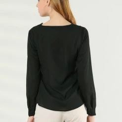 Allegra K Women's Lace V Neck Long Sleeve Casual Elegant Chiffon Tops 30 Allegra K Women's Lace V Neck Long Sleeve Casual Elegant Chiffon Tops