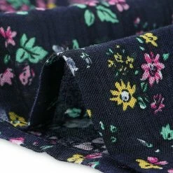 Allegra K Women's Floral Peplum Top Ruffle Hem Puff Sleeve V Neck Summer Blouse