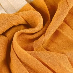 Allegra K Women's Color Block Elastic Waist A-Line Chiffon Pleated Midi Skirt