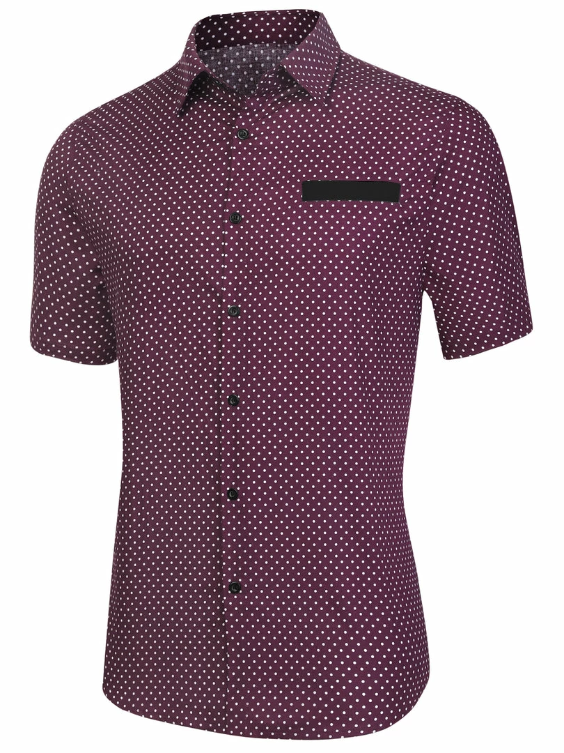 Allegra K Men's Summer Printed Contrast Pocket Short Sleeve Button Down Shirt 24 Allegra K Men's Summer Printed Contrast Pocket Short Sleeve Button Down Shirt