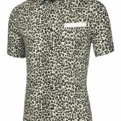 Allegra K Men's Summer Printed Contrast Pocket Short Sleeve Button Down Shirt 36 Allegra K Men's Summer Printed Contrast Pocket Short Sleeve Button Down Shirt