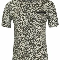 Allegra K Men's Summer Printed Contrast Pocket Short Sleeve Button Down Shirt