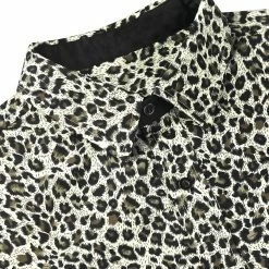 Allegra K Tops Men Vintage Leopard Print Button Down Long Sleeve Cotton Casual Shirt