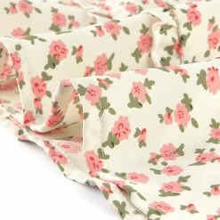 Allegra K Women's Floral Peter Pan Collar Short Sleeve Belted Flare Ruffle Dress