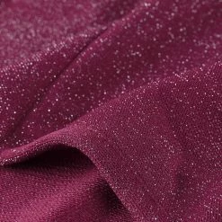 Women Allegra K Long Sleeve Crew Neck Cut Out Glitter Cross Crop Tops