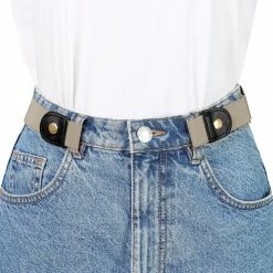 Allegra K Elastic Belts Snap Button Belt For Jeans Accessories 47 Allegra K Elastic Belts Snap Button Belt For Jeans Accessories