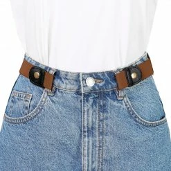 Allegra K Elastic Belts Snap Button Belt For Jeans Accessories 43 Allegra K Elastic Belts Snap Button Belt For Jeans Accessories