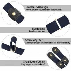 Allegra K Elastic Belts Snap Button Belt For Jeans Accessories 29 Allegra K Elastic Belts Snap Button Belt For Jeans Accessories