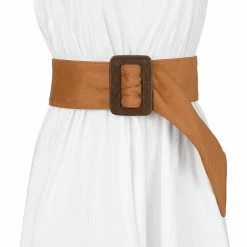 Allegra K Womens Waist Belts Chunky Buckle Belts For Dresses Adjustable