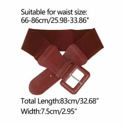 Allegra K Elastic Waist Belts For Women Wide Belts Rectangular Chunky Buckle