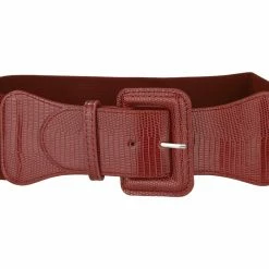 Allegra K Elastic Waist Belts For Women Wide Belts Rectangular Chunky Buckle