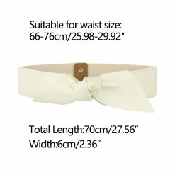 Allegra K Women Wide Elastic Waist Belts Bow Knot Belts Snap Button Accessories