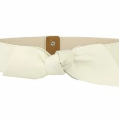 Allegra K Women Wide Elastic Waist Belts Bow Knot Belts Snap Button Accessories