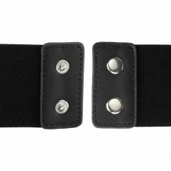 Allegra K Women Wide Elastic Waist Belts Bow Knot Belts Snap Button Accessories