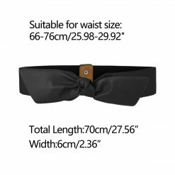 Allegra K Women Wide Elastic Waist Belts Bow Knot Belts Snap Button Accessories