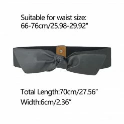 Allegra K Women Wide Elastic Waist Belts Bow Knot Belts Snap Button Accessories
