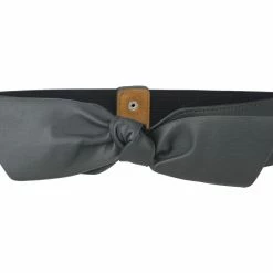 Allegra K Women Wide Elastic Waist Belts Bow Knot Belts Snap Button Accessories