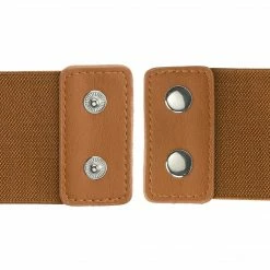 Allegra K Women Wide Elastic Waist Belts Bow Knot Belts Snap Button Accessories