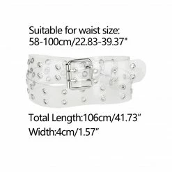Allegra K Accessories Womens Clear Waist Belts For Shorts Grommet Transparent Belts Pin Buckle
