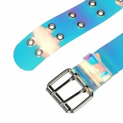 Allegra K Accessories Womens Clear Waist Belts For Shorts Grommet Transparent Belts Pin Buckle