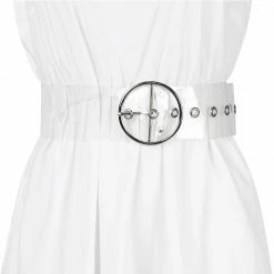 Allegra K Accessories Womens Grommet Clear Wide Waist Belts Transparent Belts