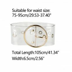 Allegra K Accessories Womens Grommet Clear Wide Waist Belts Transparent Belts