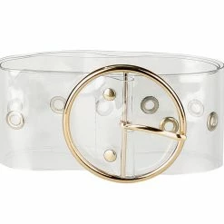 Allegra K Accessories Womens Grommet Clear Wide Waist Belts Transparent Belts