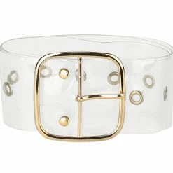 Allegra K Accessories Womens Grommet Clear Wide Waist Belts Transparent Belts