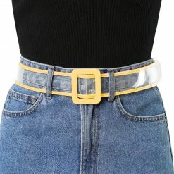 Allegra K Womens Clear Waist Belt Plus Size Skinny Belts For Jeans Dresses Accessories