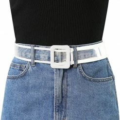 Allegra K Womens Clear Waist Belt Plus Size Skinny Belts For Jeans Dresses Accessories