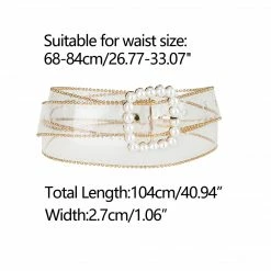 Allegra K Accessories Womens Clear Waist Belts For Jeans Transparent Belts Square Buckle