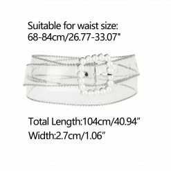 Allegra K Accessories Womens Clear Waist Belts For Jeans Transparent Belts Square Buckle