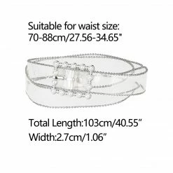 Allegra K Ladies Clear Waist Belts For Jeans Trousers Transparent Belts Rectangle Buckle Accessories 14 Allegra K Ladies Clear Waist Belts For Jeans Trousers Transparent Belts Rectangle Buckle Accessories