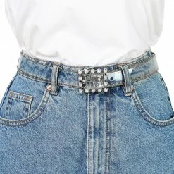 Allegra K Ladies Clear Waist Belts For Jeans Trousers Transparent Belts Rectangle Buckle Accessories 15 Allegra K Ladies Clear Waist Belts For Jeans Trousers Transparent Belts Rectangle Buckle Accessories