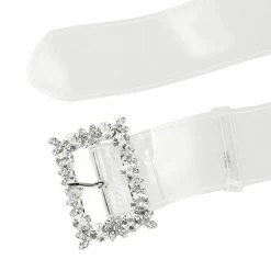 Allegra K Ladies Grommet Clear Waist Belts For Jeans Transparent Belts Pin Buckle Accessories