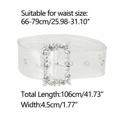 Allegra K Ladies Grommet Clear Waist Belts For Jeans Transparent Belts Pin Buckle Accessories