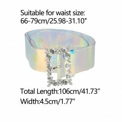 Allegra K Ladies Grommet Clear Waist Belts For Jeans Transparent Belts Pin Buckle Accessories
