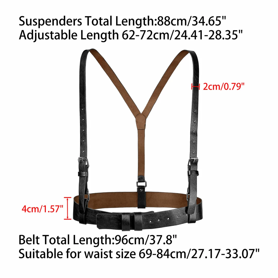 Allegra K Accessories Womens Vintage PU Leather Y Suspenders Adjustable Holes Belts 22 Allegra K Accessories Womens Vintage PU Leather Y Suspenders Adjustable Holes Belts